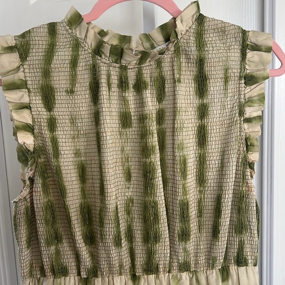 Marie Oliver Qiunnlyn Green Tie Dye Smocked Tiered Ruffle Dress - Picture 4 of 12